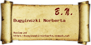 Bugyinszki Norberta névjegykártya